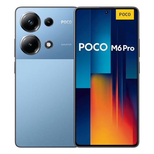 Xiaomi Poco M6 Pro 4G LTE GSM (256GB + 8GB) 64MP Triple Camera 6.67  Octa Core (Tmobile Mint Tello Global) Unlocked (Blue Global ROM)