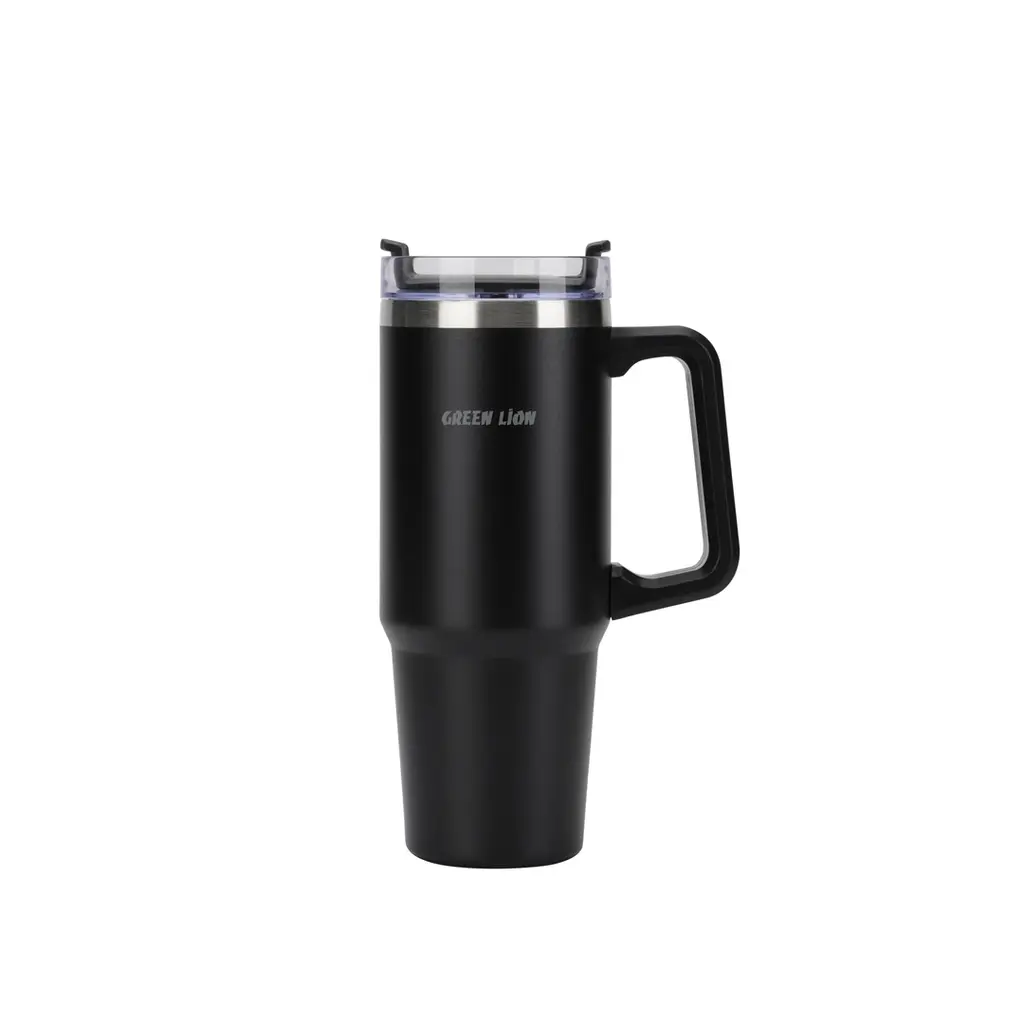 Green Lion Vacuum Travel Mug - Black