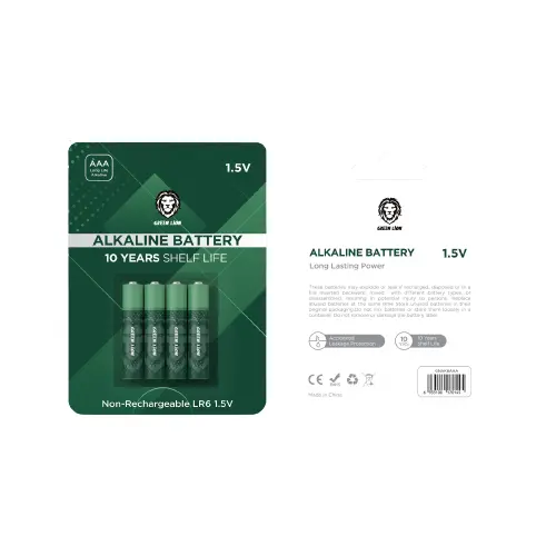 Green Lion Alkaline Battery AAA ( 4pcs/pack ) 271400mAh / 1.5V - Green