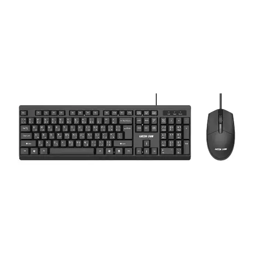 Green Lion GKM- 100 Wired Keyboard and mouse - Black