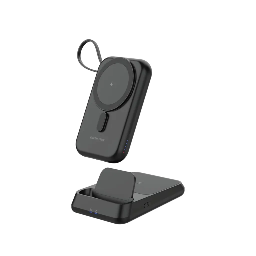 Green Lion 3 IN 1 Magsafe 10000mAh Power Bank - Black