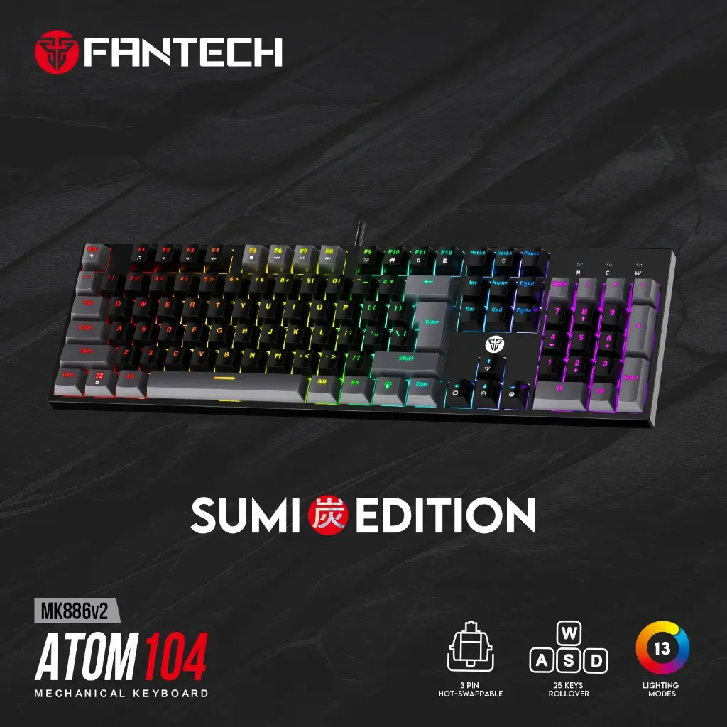 FANTECH MK886V2 SUMI BK(RED SWITCH)