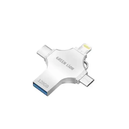 [GN4IN1USB128SL] Green Lion 4 in 1 USB Flash Drive 128GB - Silver