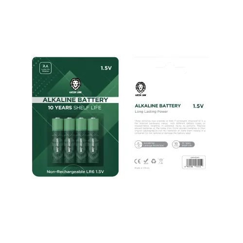 [GNAKBAA] Green Lion Alkaline Battery AA ( 4pcs/pack ) 2700mAh / 1.5V - Green
