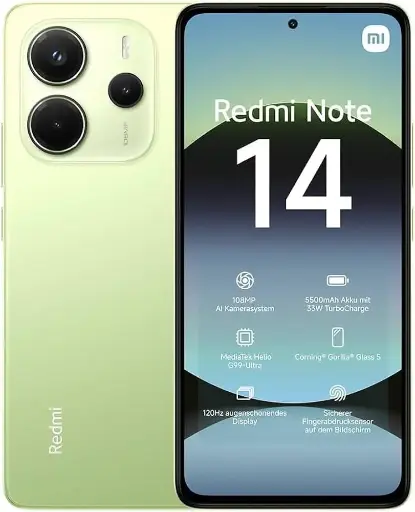 [24117RN76G-LIMGREN] REDMI NOTE 14 LIME GREEN 128GB R8