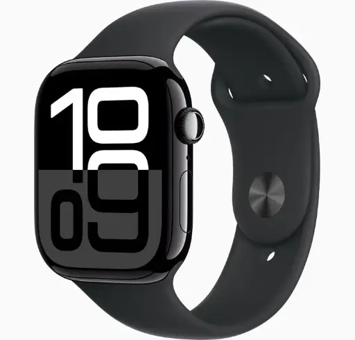 [MWWQ3LW/A] APPLE WATCH SERIES 10 GPS JETBLACK ALUMINUM BLACK SPORT BAND 46MM M/L LW/A