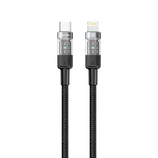 porodo Braided 30W PD C to Lightning Fast Charging Cable with Transparent