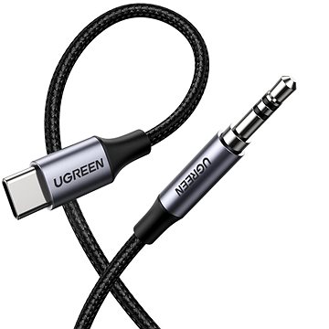 [30633] UGREEN 30633 Round USB-C Audio Cable 3.5mm M/M Aluminum Shell 1m DEEP GRAY