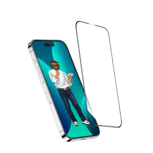 [GN9HSGL14PM] Green 9H Steve Glass Strong Full Screen Protector for iPhone 14 Pro Max ( 6.7" ) - Clear