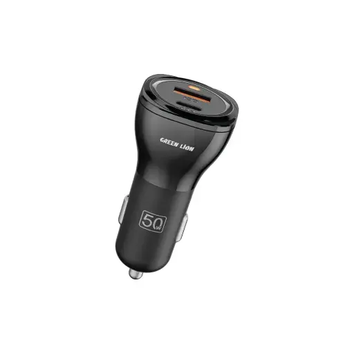 [GNCC50TC2TCBK] Green Lion Dual Port Car Charger 50W (PD 30W + QC 20W) USB-C to USB-C Cable 1M