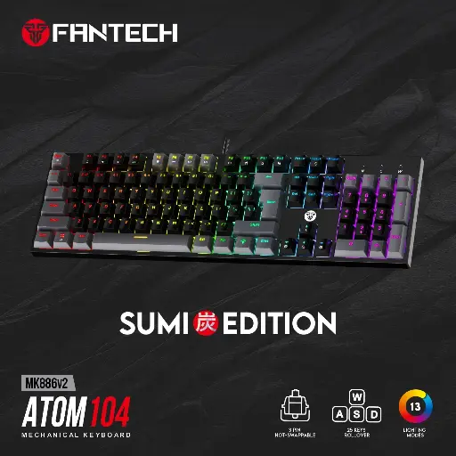 FANTECH MK886V2 SUMI BK(RED SWITCH)